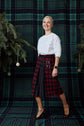 71-7 TARTAN Kilt-inspired skirt with two leather tabs
