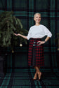 71-7 TARTAN Kilt-inspired skirt with two leather tabs