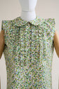 71-18 CARA Airy Blouse Top with Front Ruffles & Peter Pan Collar