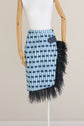 28-5 ANGLED Asymmetrical skirt with (button) tab and optional feather trim