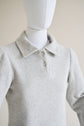 70-19 SOFTWAVE Polo Fleece Sweater with Gathered Puff Sleeves