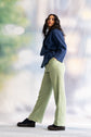 40-3 APRICOT Pleated high-rise wide trousers