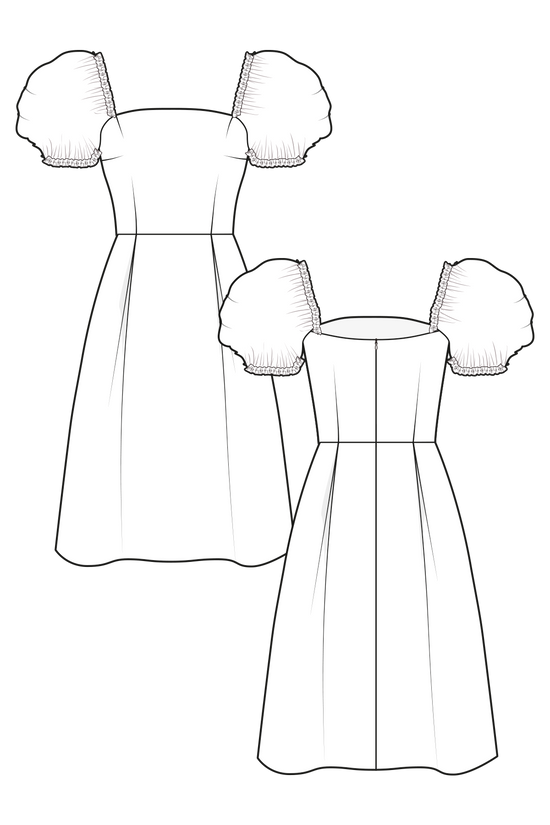 58-1 Dress with big puffy sleeves