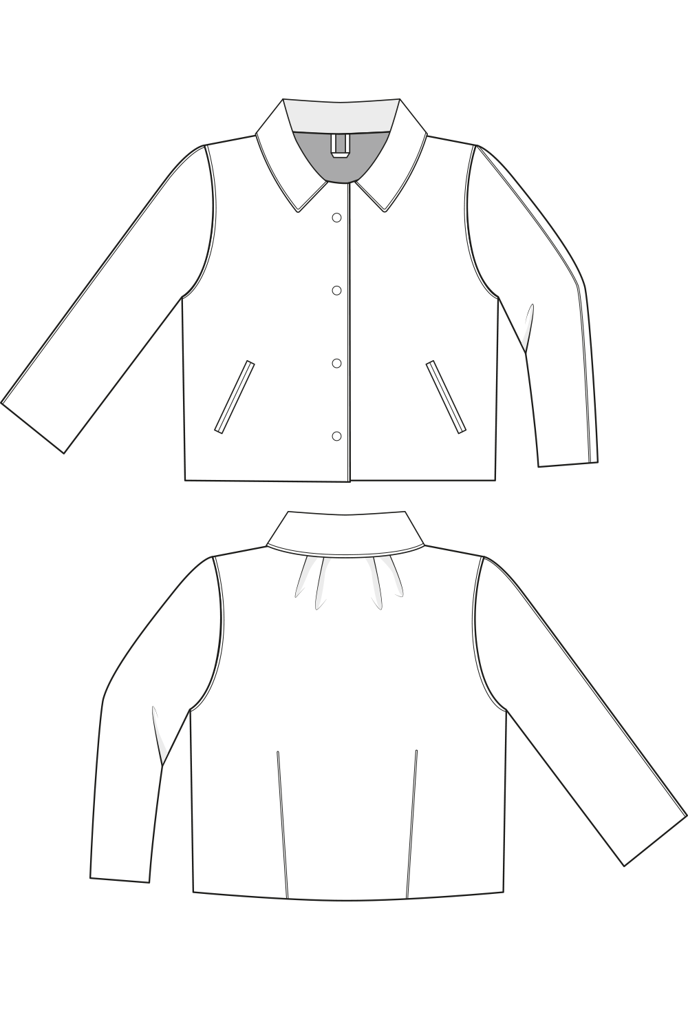 02-1 Bomber jacket with embroidered front and piping