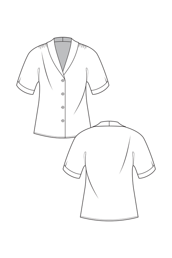 13-2 NUAGE Loose-fit blouse with shawl collar