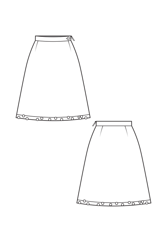 14-9 Short flared skirt with beaded hem
