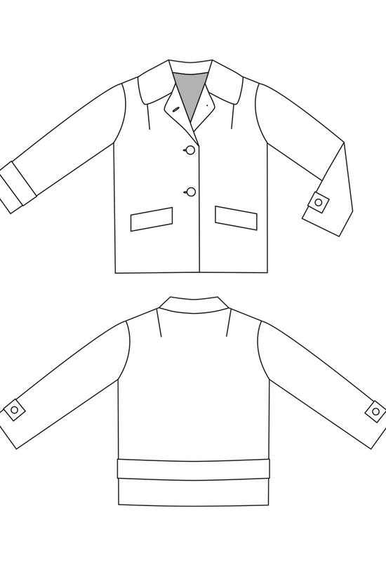 31-1 Jacket with back and sleeve tab and round shoulder line