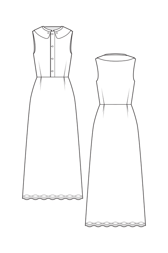 35-1 Lace Dress with doubled Peter Pan collar