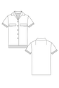 48-2 Straight, short-sleeved blouse with breast pockets