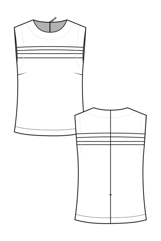 50-7 LINEA Top with horizontal pleats
