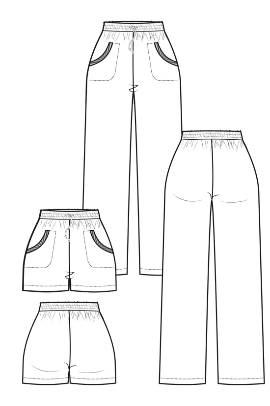 60-1 CANDELARIA Pants or shorts with elastic pull-string