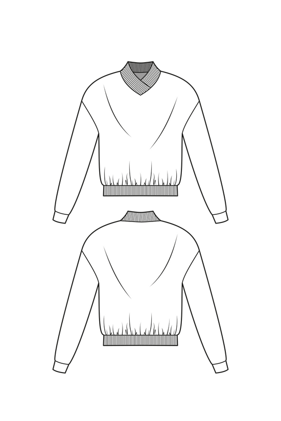 60-2 VEE Homewear jumper with extra-long sleeves