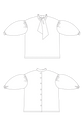 61-1 Blouse with bow tie and back buttons