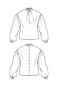 61-1 Blouse with bow tie and back buttons