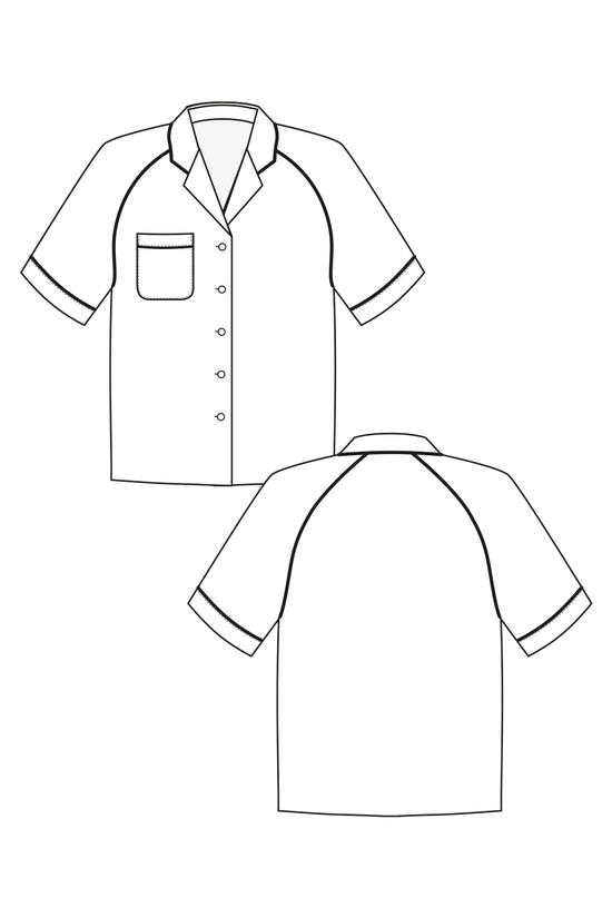 61-2 SABLA Raglan Blouse with piping details