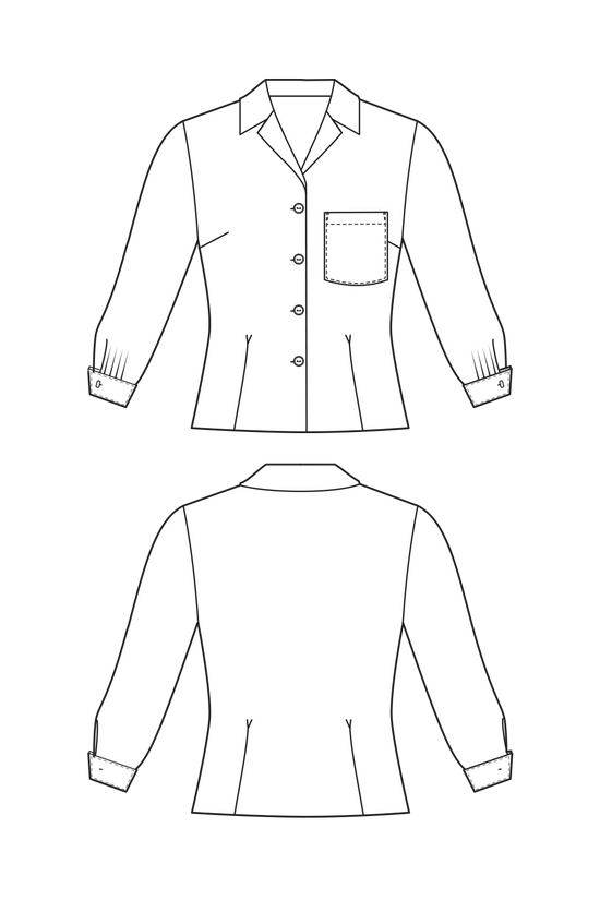 61-7 OPAL Blouse with lapels and French cuffs
