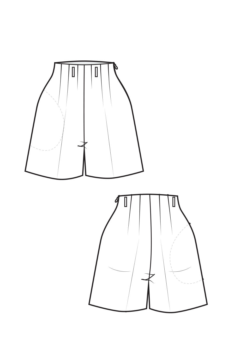 65-4 B Wide, fully lined shorts with belt loops – sistermagpatterns 65-4 B Wide, fully lined shorts with belt loops – sistermagpatterns