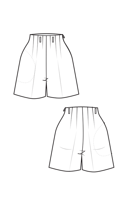 65-4 B Wide, fully lined shorts with belt loops