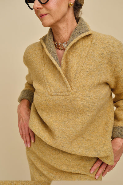 Wigwam Award Sweater マスタード　50s〜60s 69-4 BUTTERCUP Sweater with inserted collar – sistermagpatterns