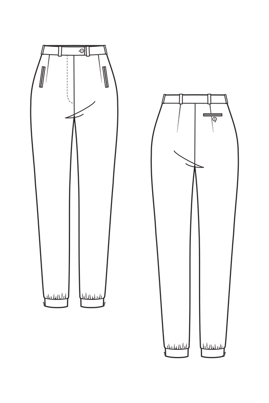 68-4 Jogger pants with zipper and tailored waistband