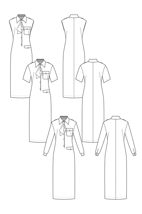 68-8 Shirt Dress with Epaulettes & Pockets