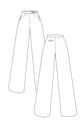 69-10 Wide Pants with Buckle Closure and Pleats at the Waistband