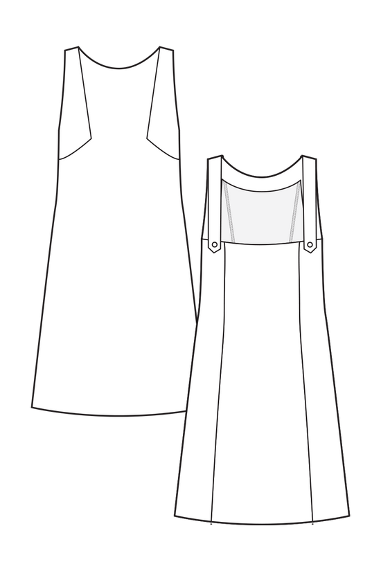 69-1 DOLCE VITA Strap Dress with front inserts and headscarf