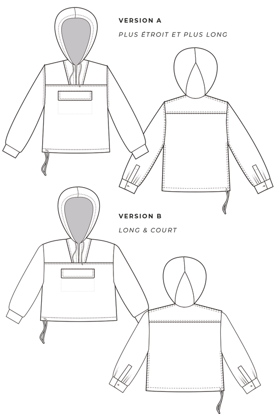70-20 HINTERLAND Pull-over with hood in 2 versions