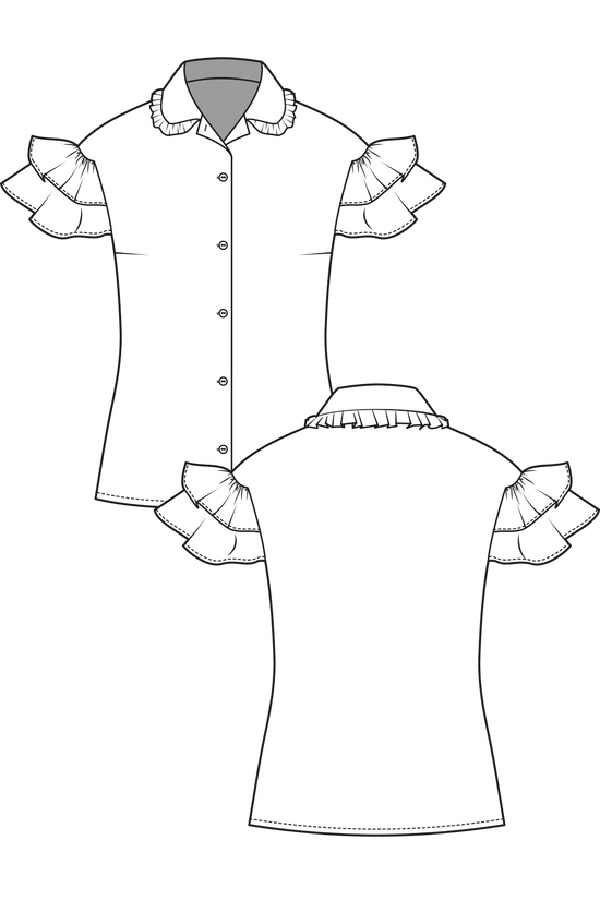 70-26 SOLÈNE Blouse with sleeve ruffles