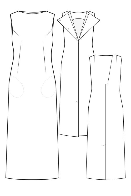 70-3 PEREIRA Straight dress with back buttons