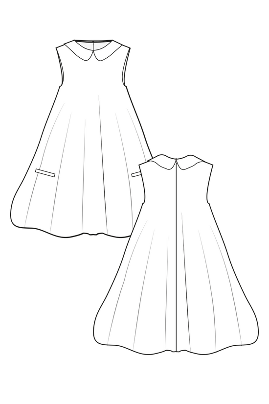 70-4 CHAPINERO Balloon-shaped dress with Peter Pan collar