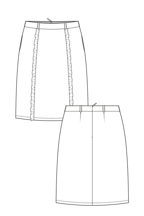 71-15 POSY Comfy hip skirt with mini ruffles