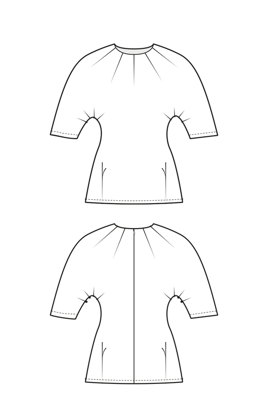 71-5 VECTOR Super rounded blouse with 17 darts