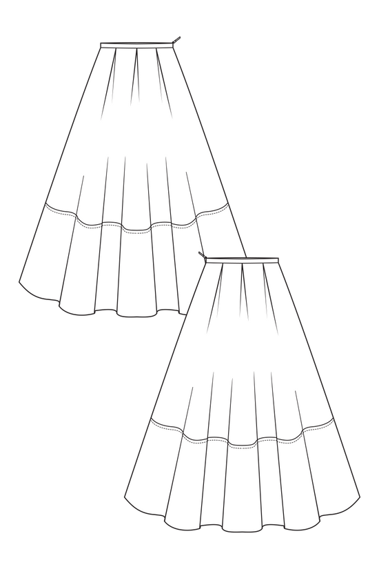 10-10 SYMPHONY Very wide, pleated leather skirt
