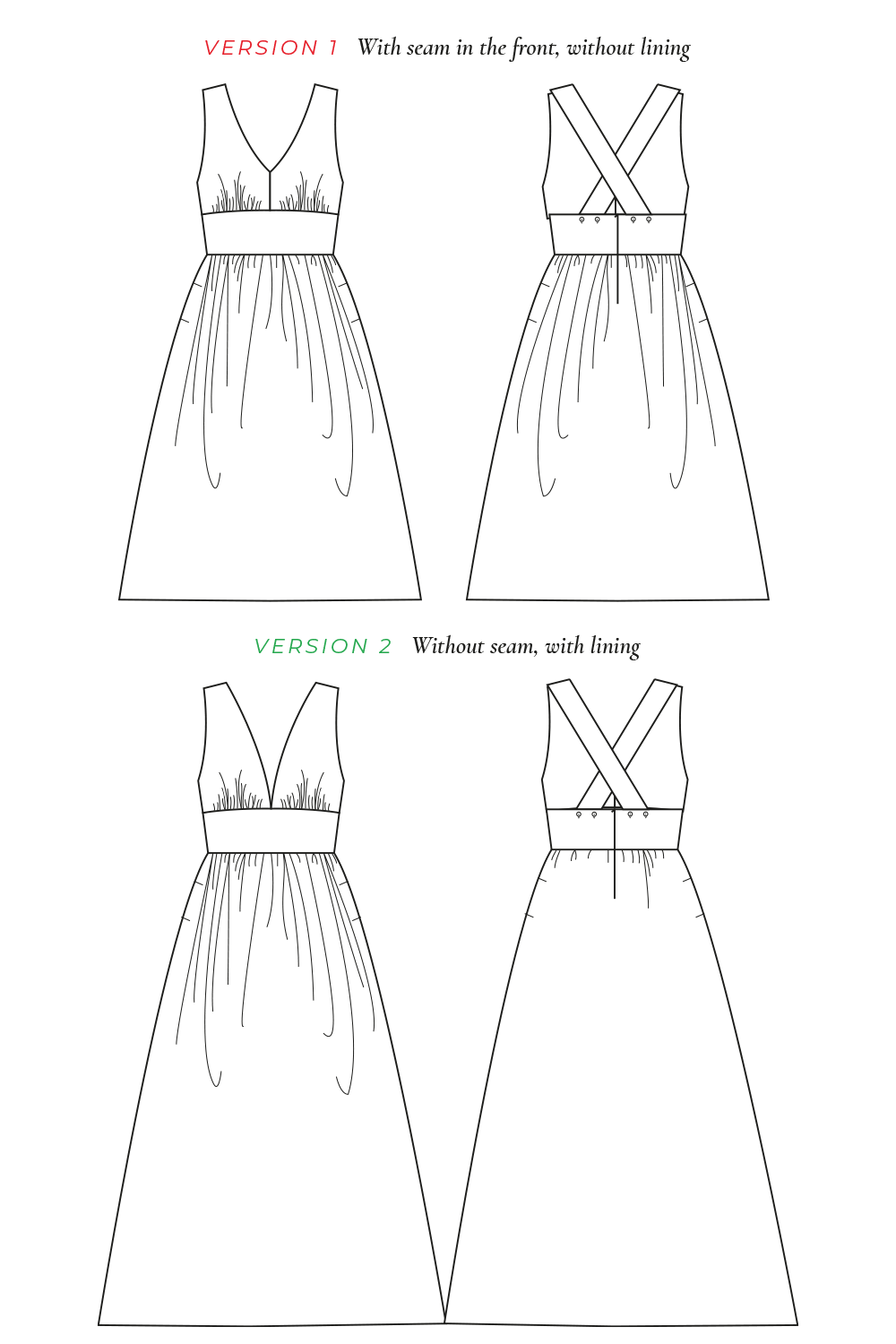 40-1 STRATA Backless dress with Crossed straps in 2 variations 40-1 STRATA Backless dress with Crossed straps in 2 variations