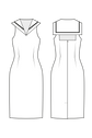 11-3 MAREA Dress with Sailor Collar and Squared Back Neckline