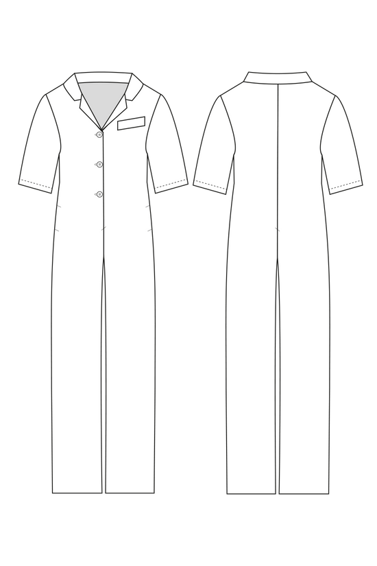 57-4 MONO Wide-fitted overall with lapel collar