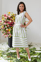47-1 Airy striped dress with ribbon as belt
