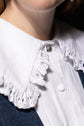 48-6 Blouse with an oversized collar and pearl buttons