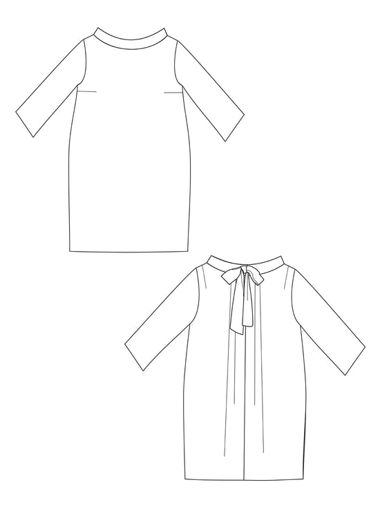 37-2 A-line dress with bow in the back
