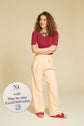 40-3 Pleated high-rise wide trousers
