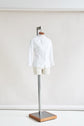 48-4 CALICO Blouse with stand collar and pleats
