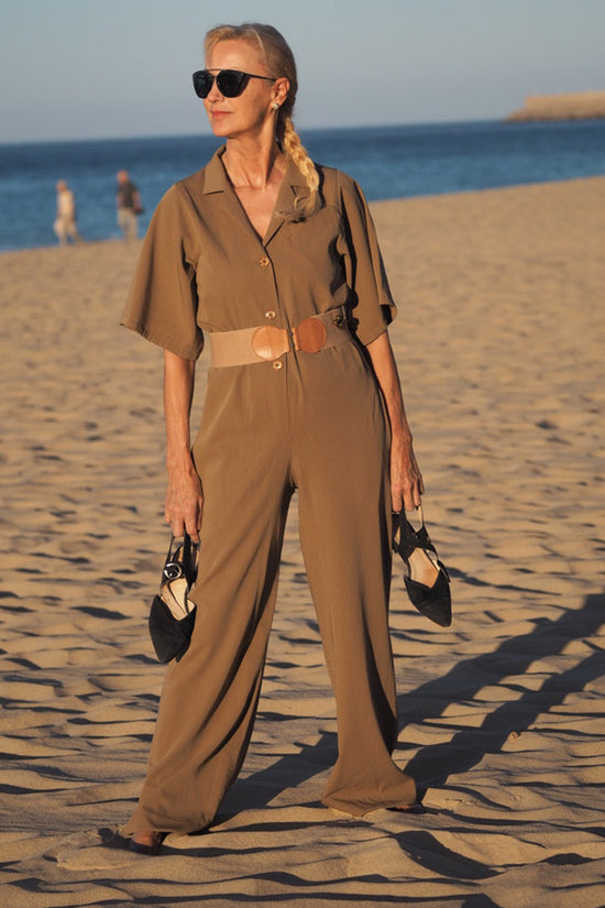 57-4 MONO Wide-fitted overall with lapel collar