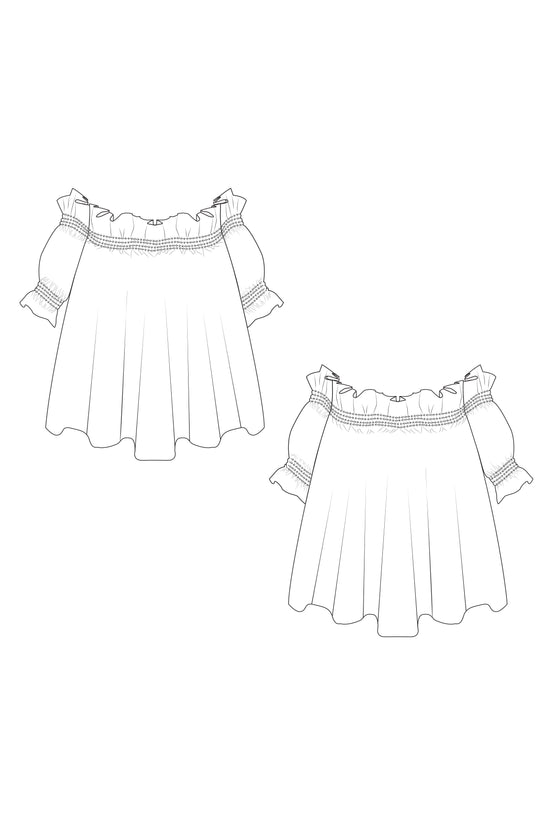 66-5 Off-the-Shoulder Carmen Blouse