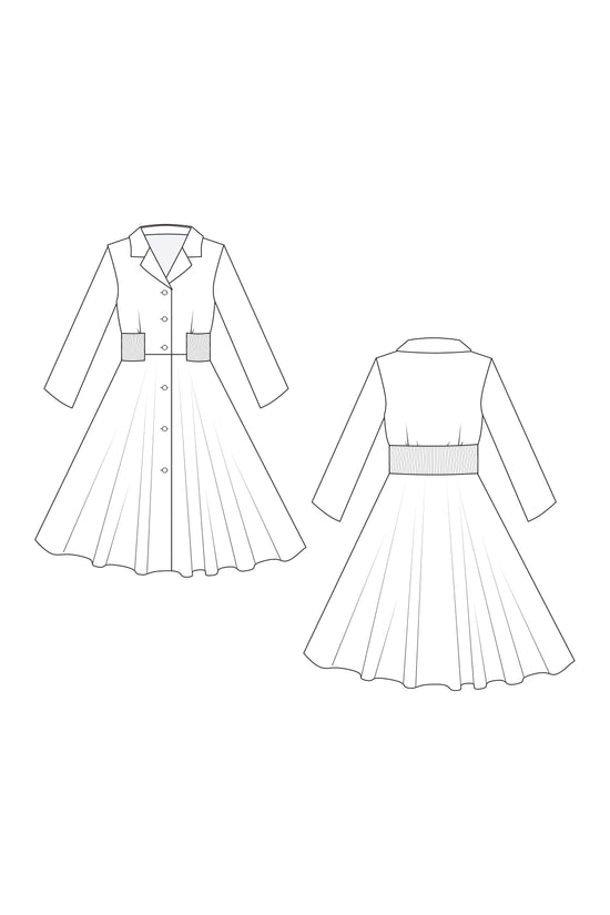 09-3 Dress with bell skirt in 2 variations