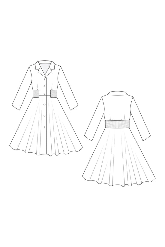 09-3 TWIRL Dress with bell skirt in 2 variations