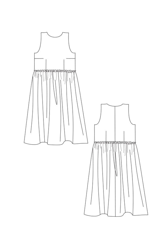 58-2 Voile dress with raw edges