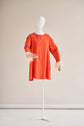 65-12 Viscose or Tencel swing dress with feather trim