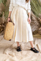 60-10 Pleated wrap skirt with unbuttonable straps