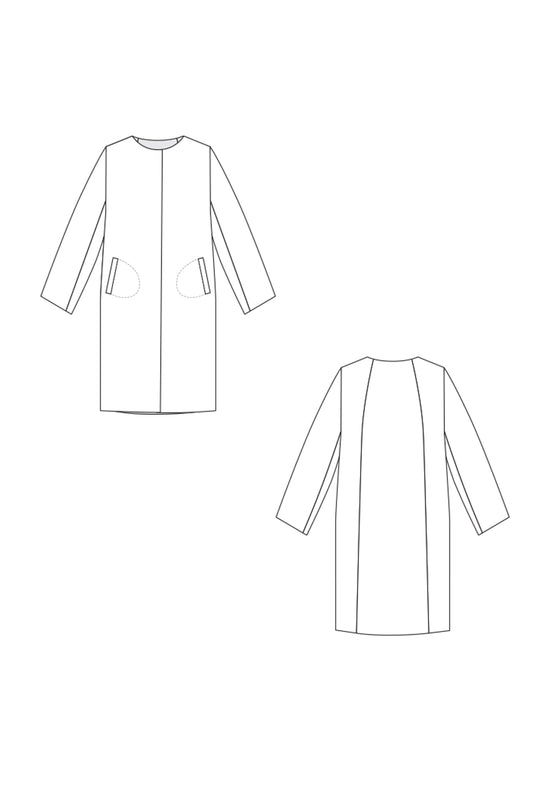 04-3 Boule coat with piping and embroidery